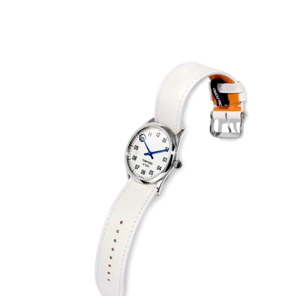 Tom Ford N.002 38MM Stainless Steel & Leather Strap Watch